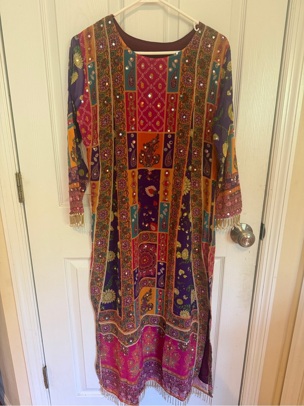 Kurti palazzo set in Purple & Magenta